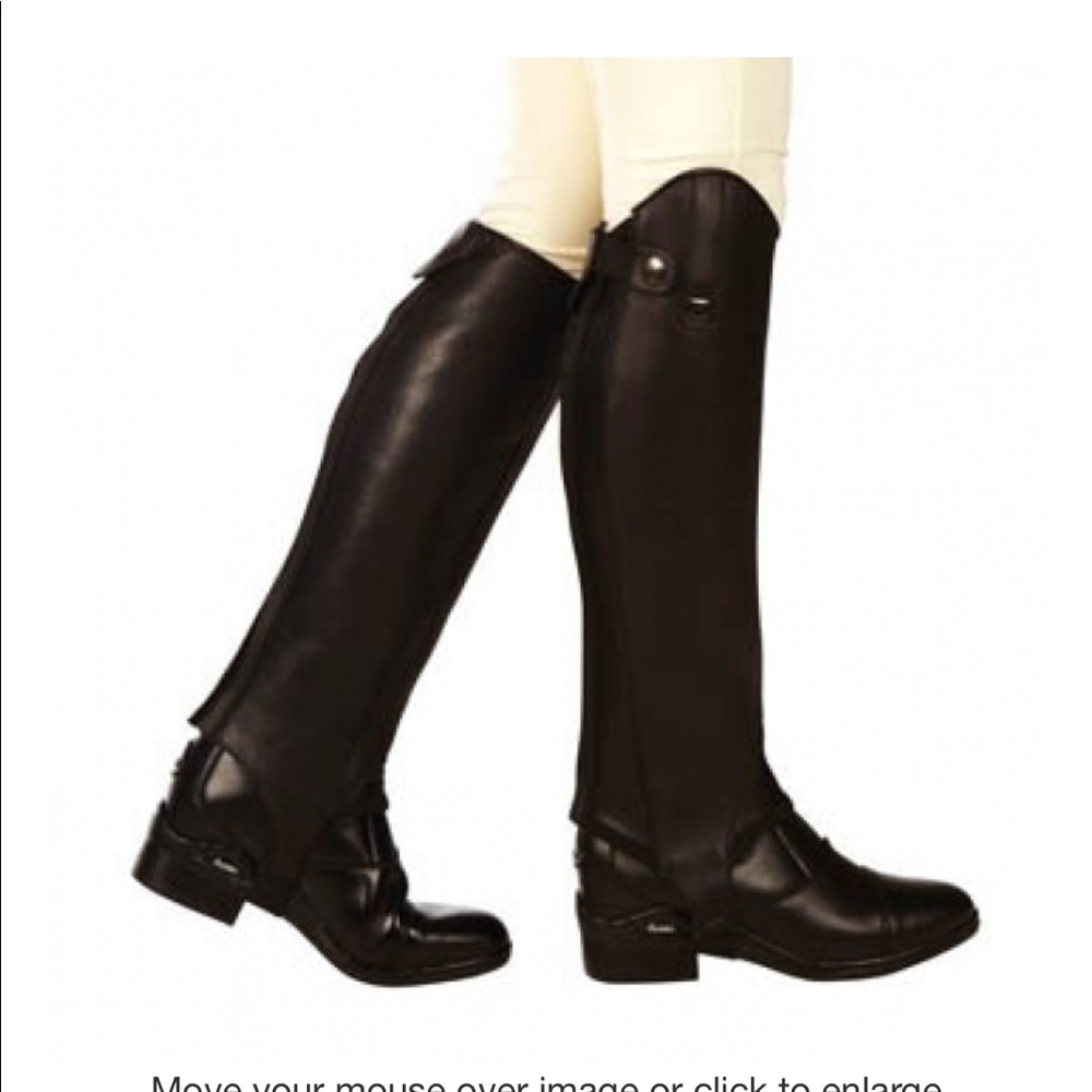 Dublin Black Leather Half Chaps